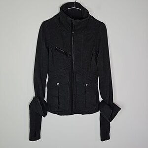 Lululemon charcoal black size 4 zip up heavy jacket